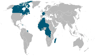 Landen waar de Franse taal een officiële taal is.