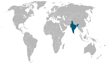 Landen waar het Hindi een officiële taal is.