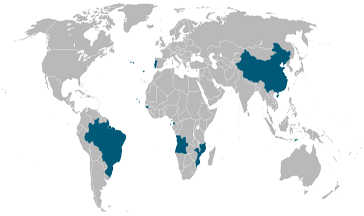 Landen waar het Portugees een officiële taal is.