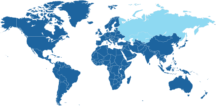 Landen waar de Russische taal een officiële taal is.